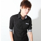 Monkey Shop - Check Cuffed 3/4-Sleeve Shirt