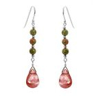 Keleo - Silver cherry quartz, unakiteearrings