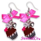 Sweet & Co. - Sweet&Co Ribbon Mini Cupcake Crystal Earrings