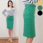 HAPPY CAT - High-Waist Pencil Skirt with Belt