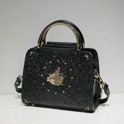 花心小铺 - 缀饰金属手带手提包 花心小铺 - 缀饰金属手带手提包
