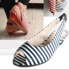 Marcella - Striped Slingback Flats