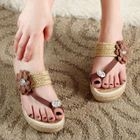 Smoothie - Flower-Accent Loop-Toe Mules
