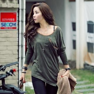 Faux Suede Asymmetric Hem Top Faux Suede Asymmetric Hem Top