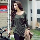 REDOPIN - Faux Suede Asymmetric Hem Top