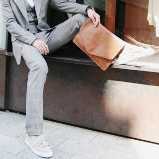 Plaid Slim-Fit Dress Pants