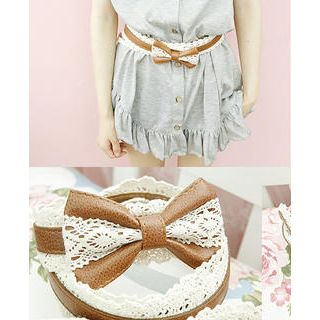 Bow Accent Lace Trim Belt