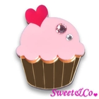 Sweet & Co. - Swarovski Crystal Gold Pink Cupcake Pin