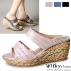 Wifky - Lamé Espadrille Wedges