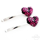 Cuteberry - Set of 2: Rhinestone Heart Hair Pin