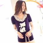 Tokyo Fashion - Beaded Lace-Trim Knit Top