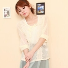 ZOO - Lace-Trim Dotted Chiffon Top