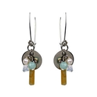 Truffles - Amazonite with Citrine Long Earrings Truffles - Amazonite with Citrine Long Earrings