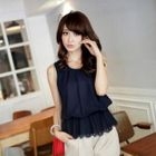 Tokyo Fashion - Gathered-Waist Cutout-Trim Top