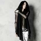 Rememberclick - Scarf Layered Asymmetric-Hem Vest
