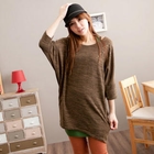 CatWorld - Dolman-Sleeve Studded Long Knit Top