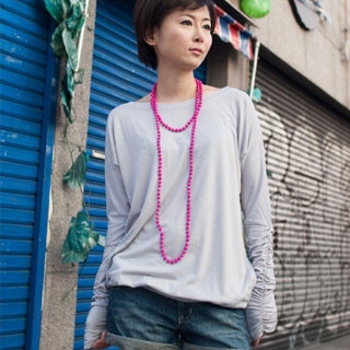 Rhinestone-Detail Long Top