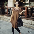 BBon-J - Rosette Appliqué Short-Sleeve Dress