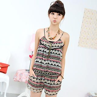 Tribal Print Ruffle Playsuit Tribal Print Ruffle Playsuit