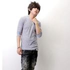 SeventyAge - 3/4-Sleeve V-Neck T-Shirt