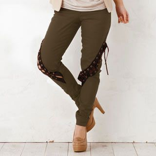 Studded Belted Skinny Pants