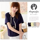 Maymaylu Dreams - Set: Hooded Bow-Back Top + Polka-Dot Tank Top