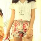 BBon-J - Set: Floral Print Shorts + Belt