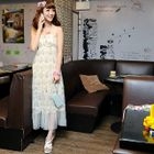 59 Seconds - Floral Mesh Overlay Maxi Dress