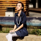OrangeBear - Tab-Sleeve Dual-Pocket Long Shirt