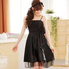 JK2 - Bow-Accent Pintuck Dotted Party Dress