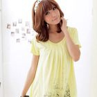 RingBear - Pleated Scoop Neck Top