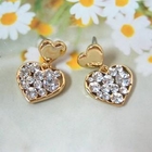 Angelove - Rhinestone Heart Earrings