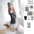 Kiwi Shop - Set: Dolman-Sleeve Top + Striped Tank Top