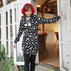 CatWorld - Pompom-Accent Skull-Print Hooded Tunic