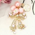 Miss Girl - Rhinestone Bow & Faux Pearl Mobile Strap