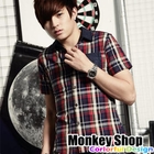 Monkey Shop - Short-Sleeve Plaid Shirt