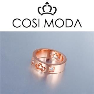 Steel Ring with Cubic Zirconia in Rose Gold Color Plating Steel Ring with Cubic Zirconia in Rose Gold Color Plating