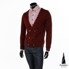 Purplow - Double-Breasted Knit Cardigan
