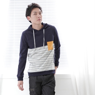 Long-Sleeve Sripe Hoodie