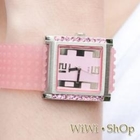 WIWI - Rhinestone-Detail Square Strap Watch