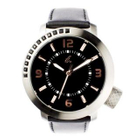 t. watch - Diamond Lens Glass Genuine Leather Strap Watch