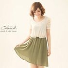 CatWorld - Crocheted-Panel Dress with Belt