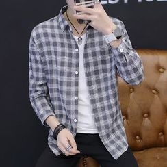 Alvicio - Plaid Long-Sleeve Shirt Alvicio - Plaid Long-Sleeve Shirt