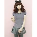 Dodostyle - Short Puff Sleeve Striped Top