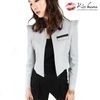 Kiss hara - Sharp Shoulder Gingham Cropped Jacket 
