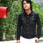 Purplow - Shoulder Patched Shirt in Black