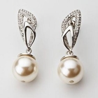 Moonbasa - Rhinestone Pearl Earrings