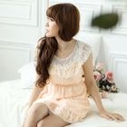 Tokyo Fashion - Beaded Lace-Collar Chiffon Tunic