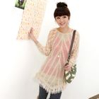 59 Seconds - Lace Sleeve Knit Top