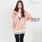 Stylementor - Set: Pattern Cardigan + Inset Skirt Leggings